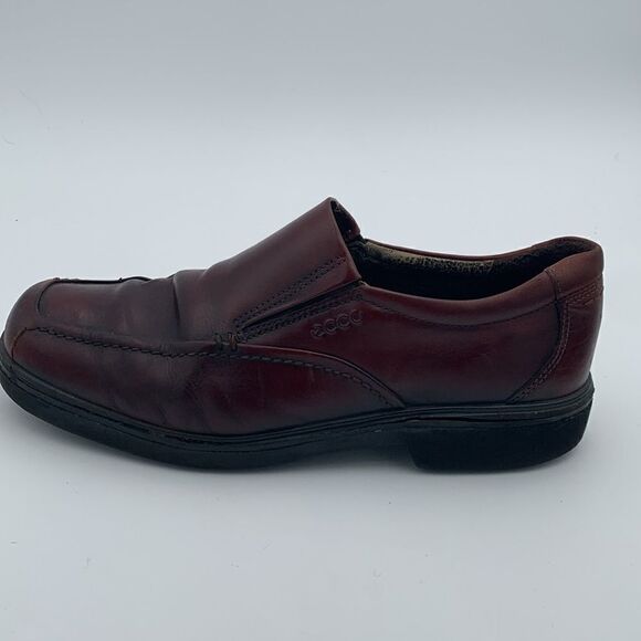 ECCO mahogany, brown leather slip on men’s loafers ￼size 43 main image 11